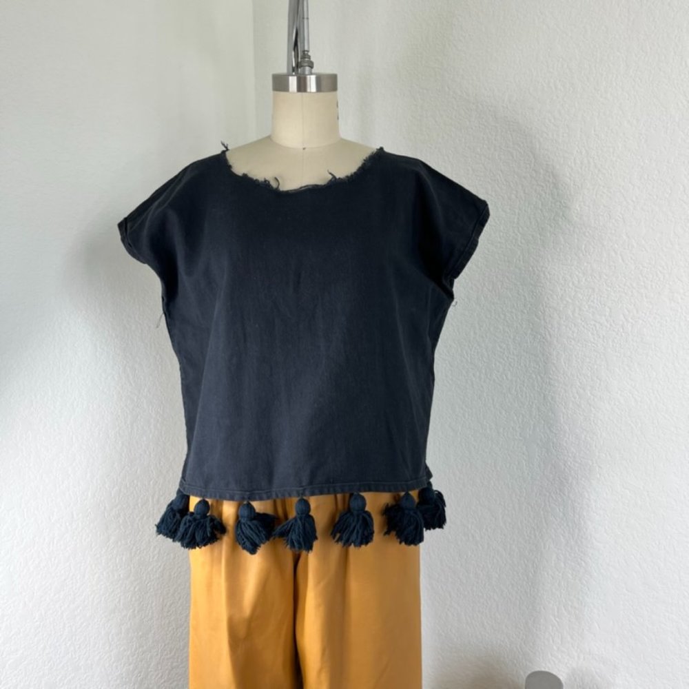 VTG Deadstock Selvaged Denim Pom Pom Top